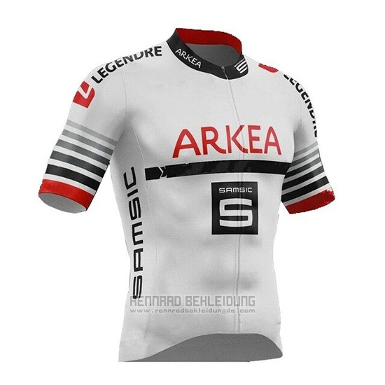 2019 Fahrradbekleidung Arkea Samsic Wei Rot Trikot Kurzarm und Tragerhose - zum Schließen ins Bild klicken